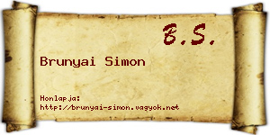 Brunyai Simon névjegykártya